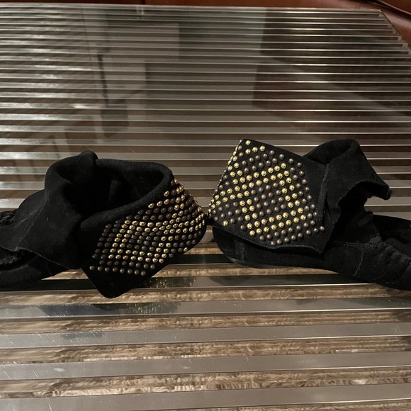 Steve Madden Suede Studded/Beaded Bootie Moccasins - Picture 4 of 5